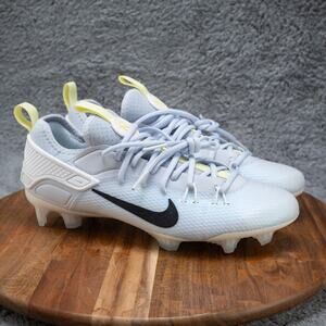 Size 9.5 Nike Alpha Huarache 9 Elite Low Lax SE Grey Black Cleats Men FV6147-001